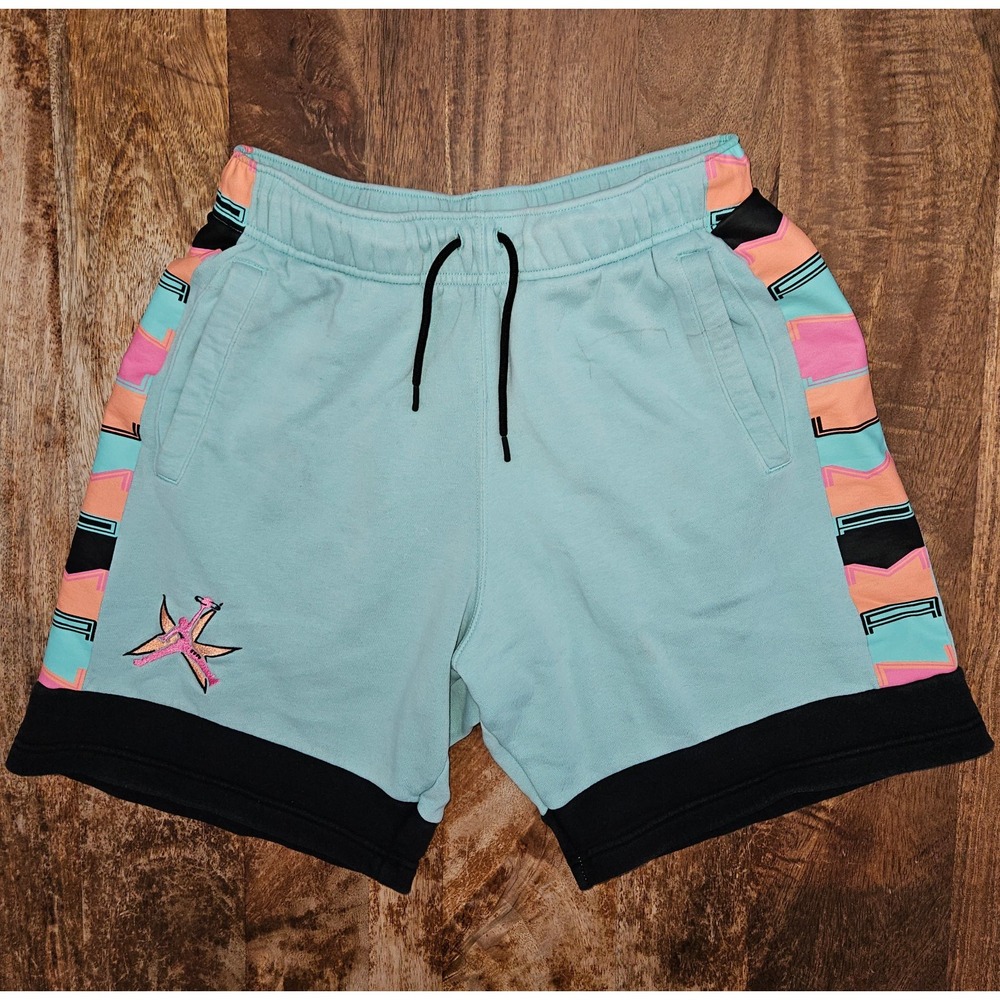 Nike Jordan AJ11 Fleece Shorts Men's M Tropical Twist Teal Black - Stains